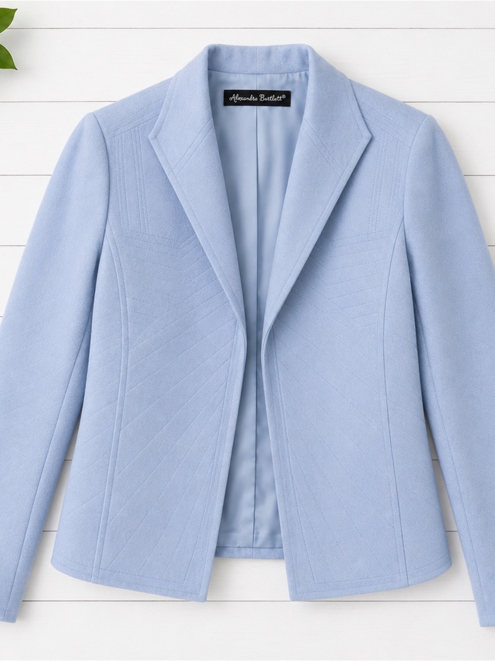 Alexandra Bartlett Women’s Blue Textured Blazer Jacket Size M Open Front